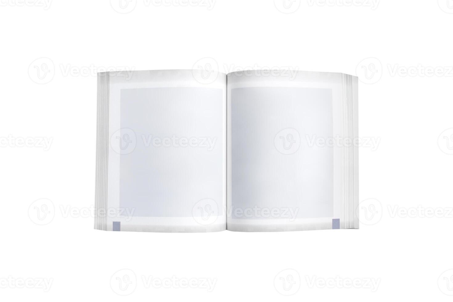 White book with blank paper page on white background , copy space photo