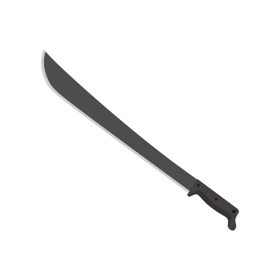 latin machete flat design illustration isolated on white background. cutlass, a large curved knife with a broad blade, illustration. vector
