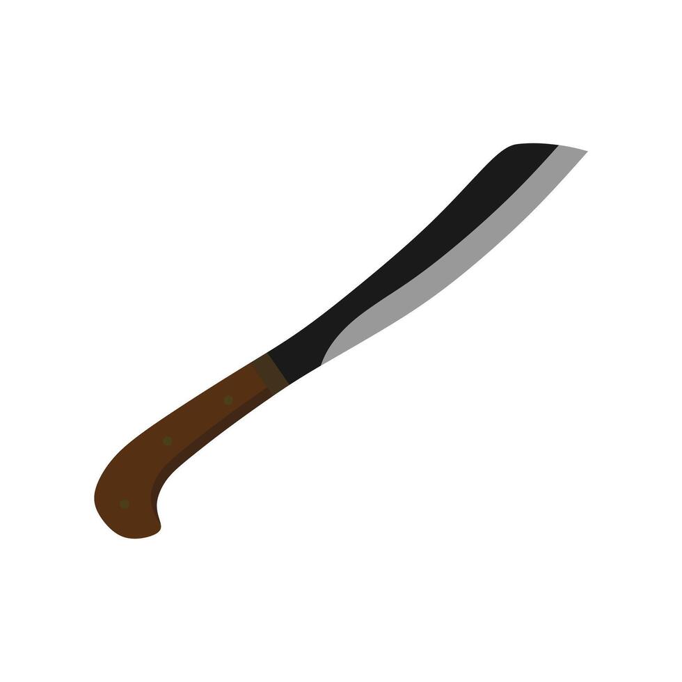 parang machete flat design illustration isolated on white background. Combat weapon blades, model types. Trapper sword and hunter knife blades. Protection concept. Warrior blades vector