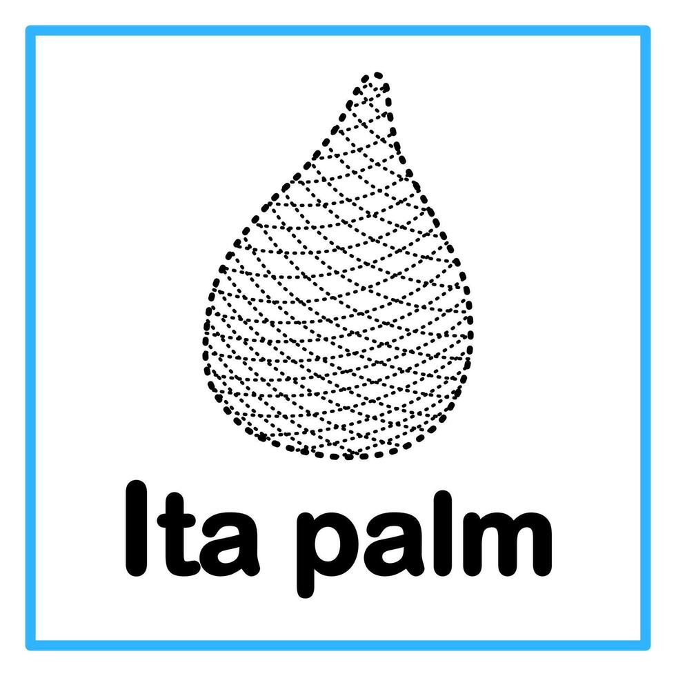 tracing ita palm alphabet illustration vector