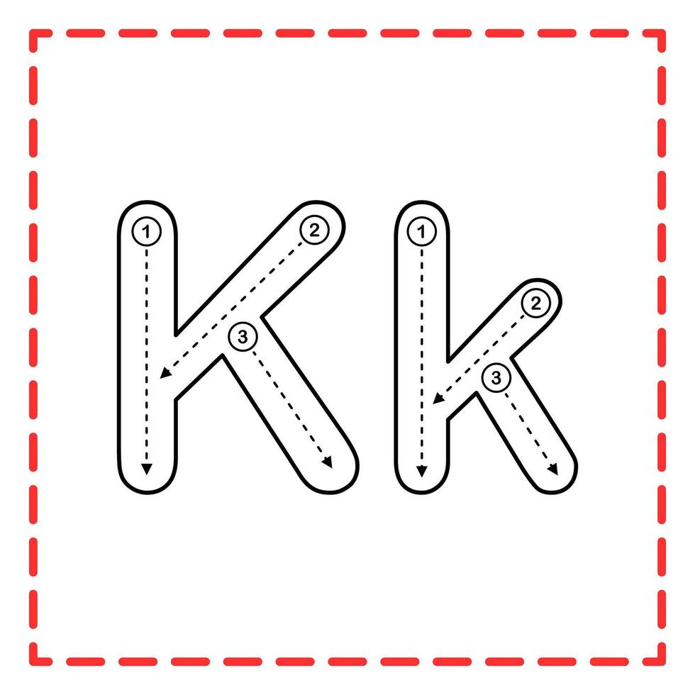 tracing alphabet set k illustration vector