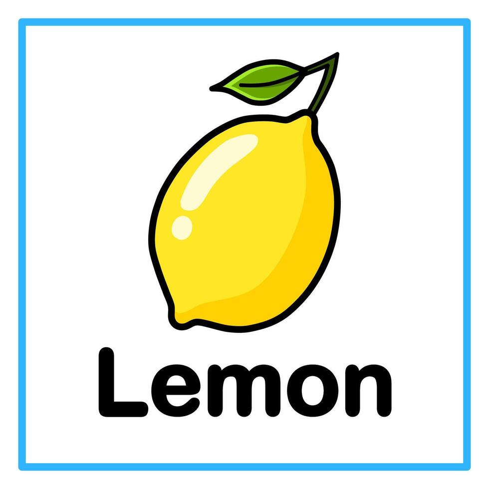 lemon fruit alphabet illustration vector