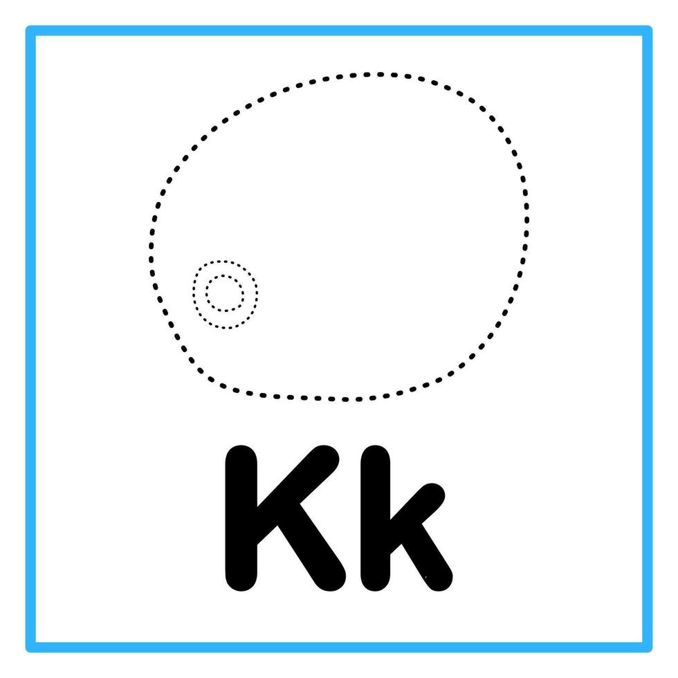 tracing kiwi fruit alphabet k illustration vector
