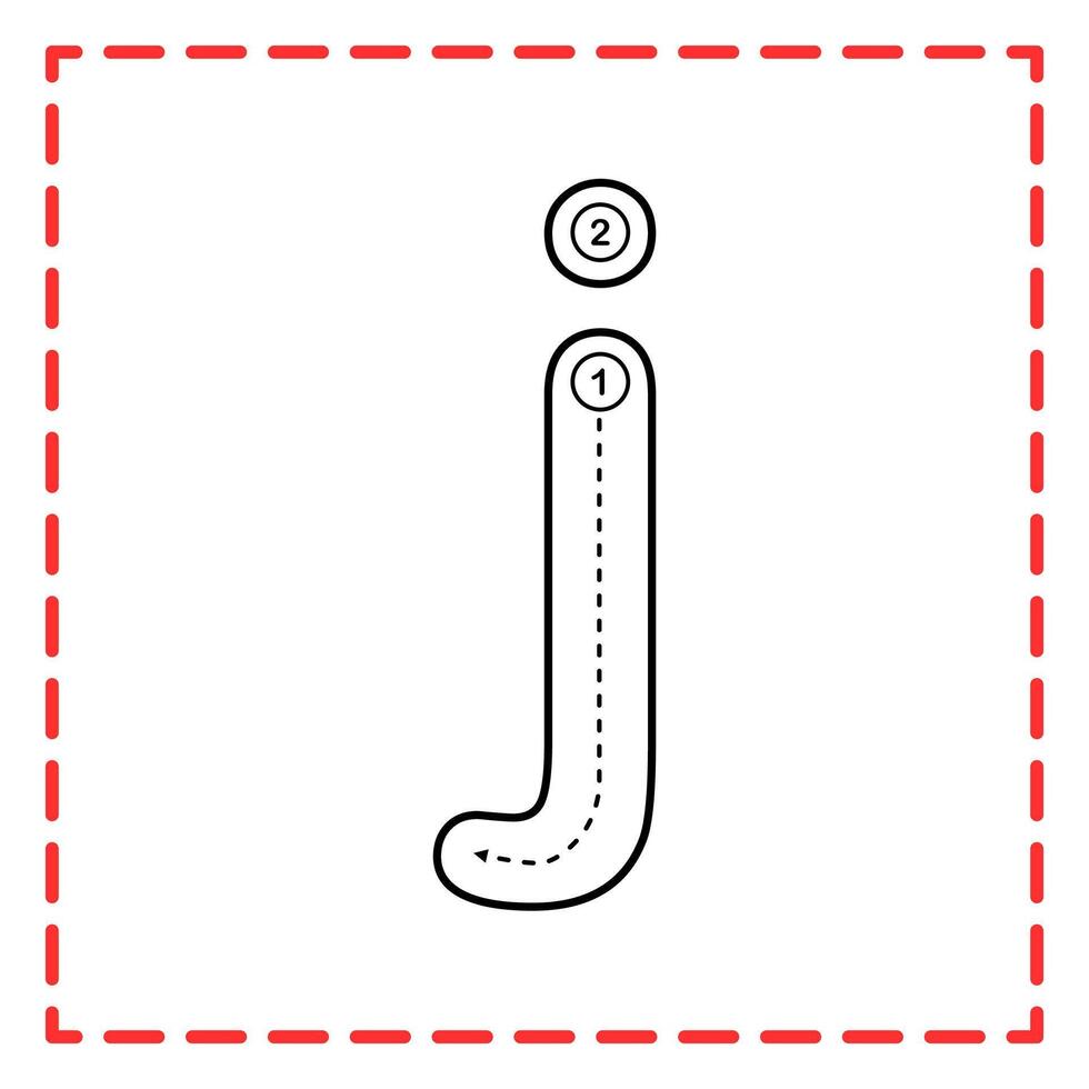 alphabet tracing jj illustration vector