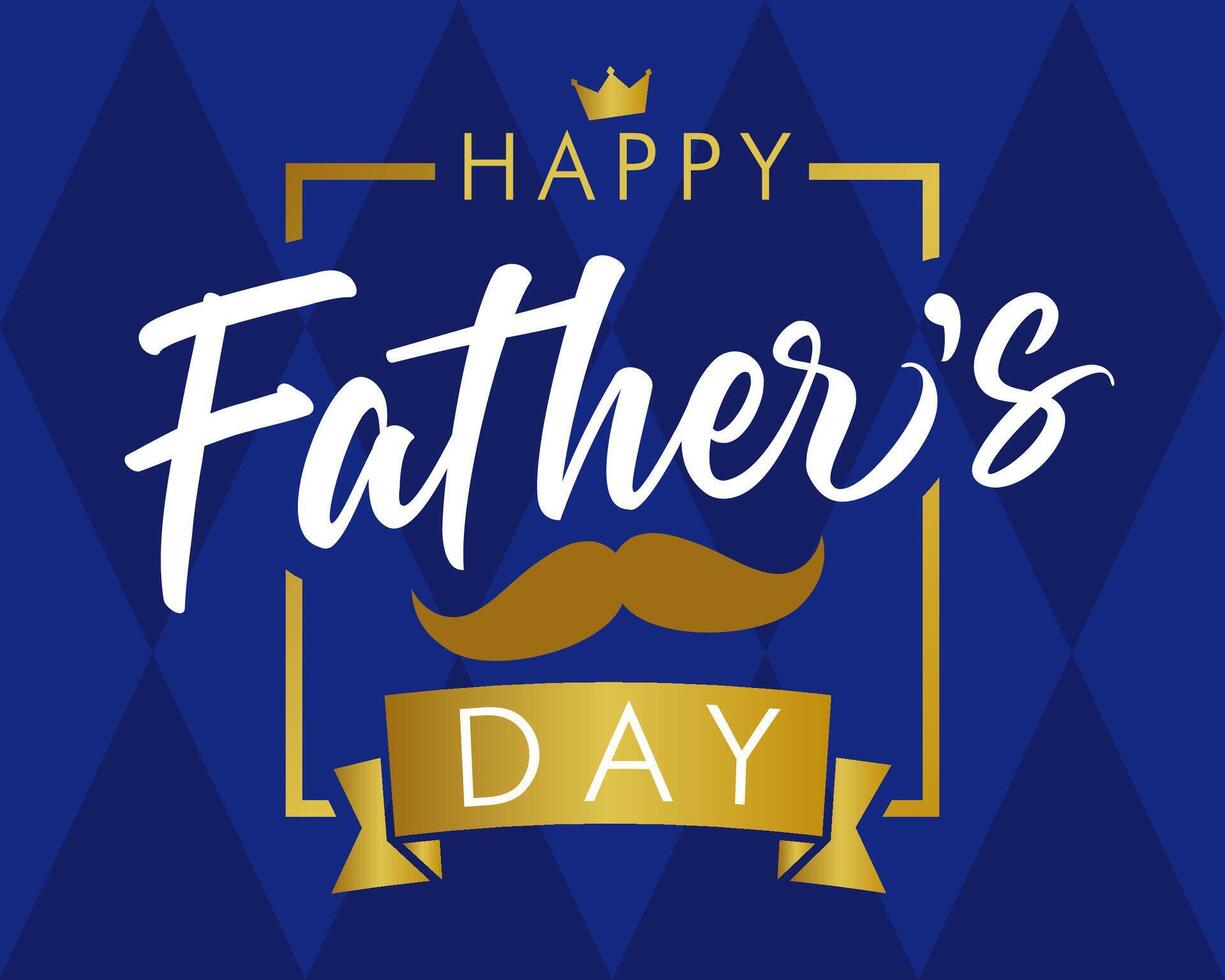 Happy Father's Day cute greetings, square gift card vector