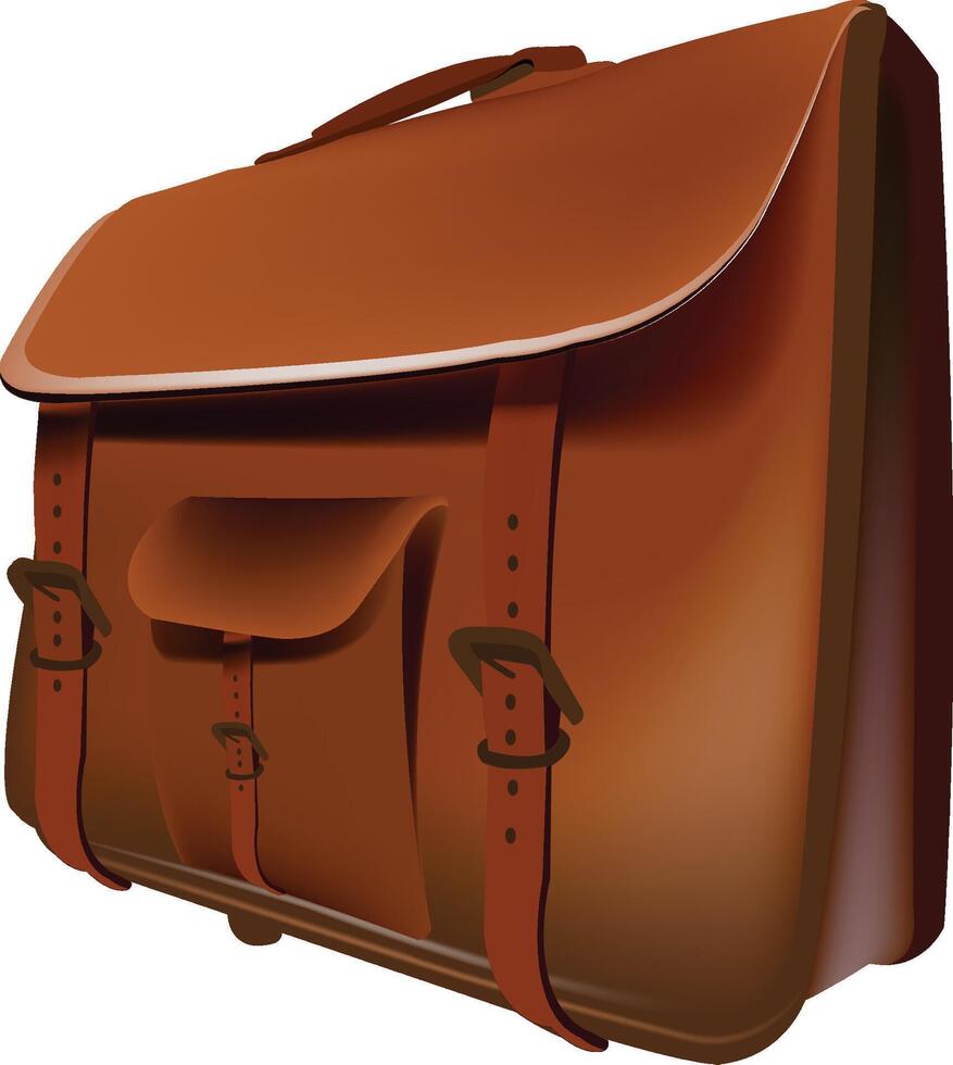 leather bag for work- vector