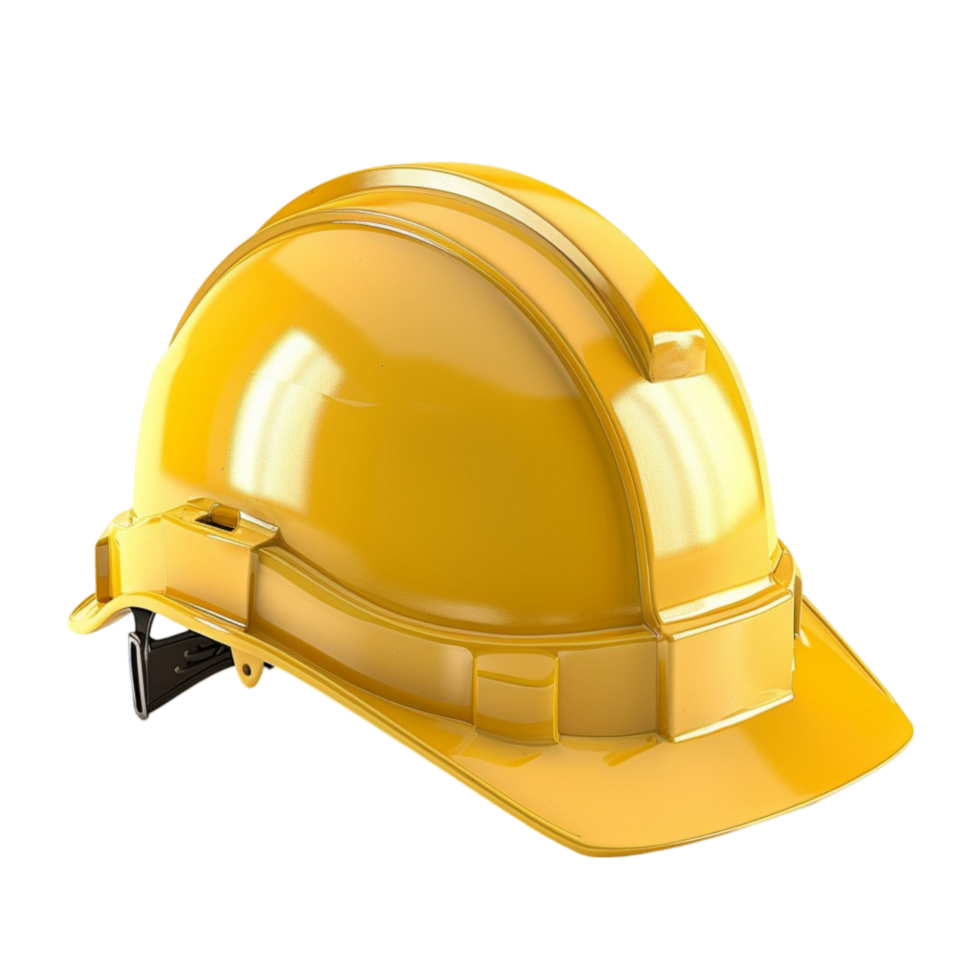 a yellow hard hat on a transparent background AI-Generated png