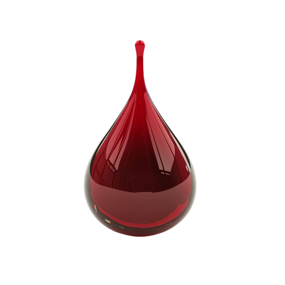 red drop of blood on transparent background AI-Generated png