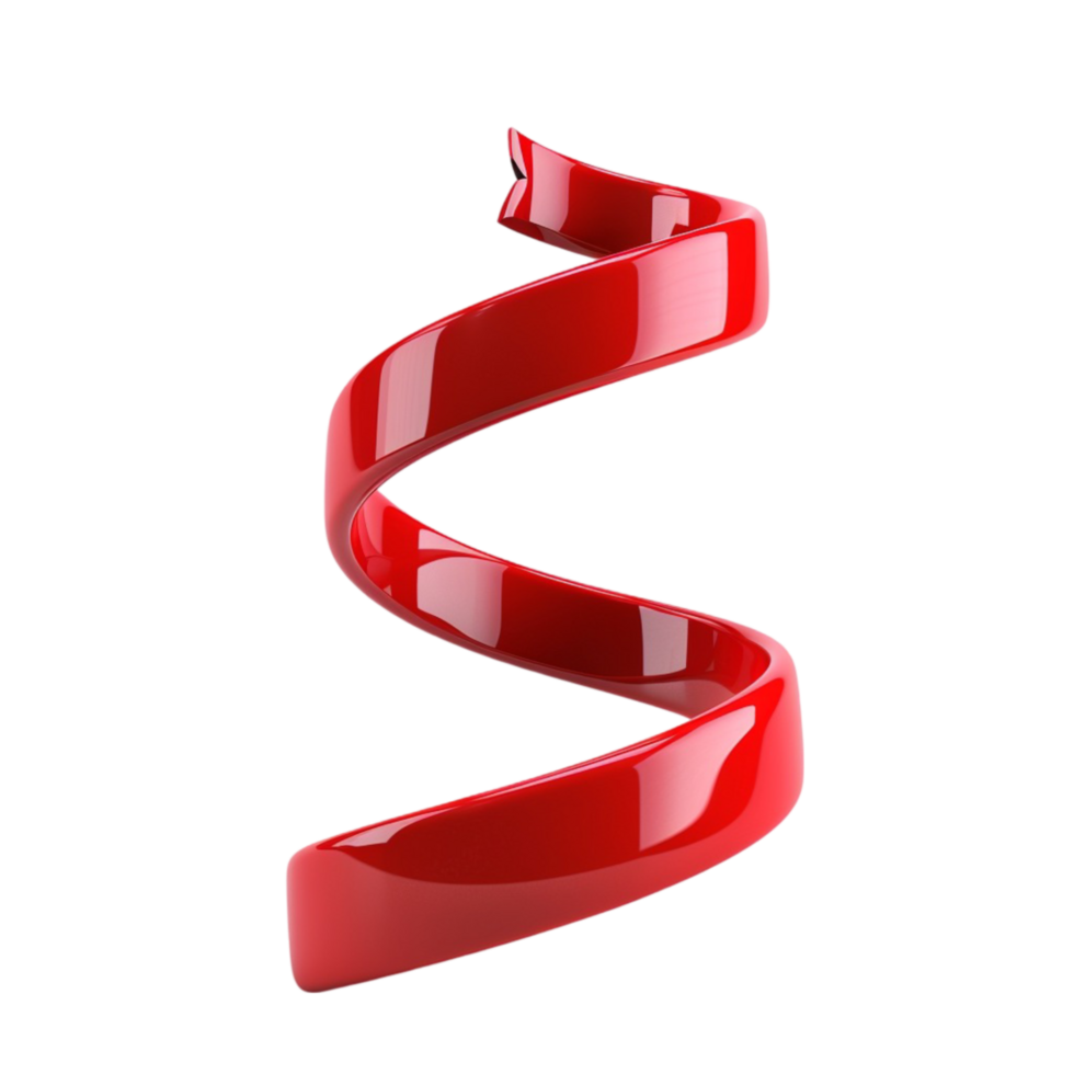 red ribbon on transparent background AI-Generated png