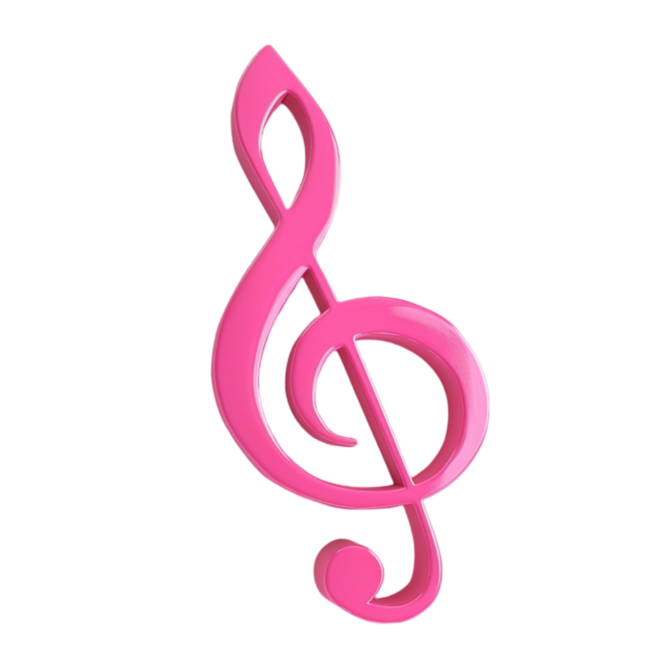 a pink musical note on a transparent background AI-Generated png