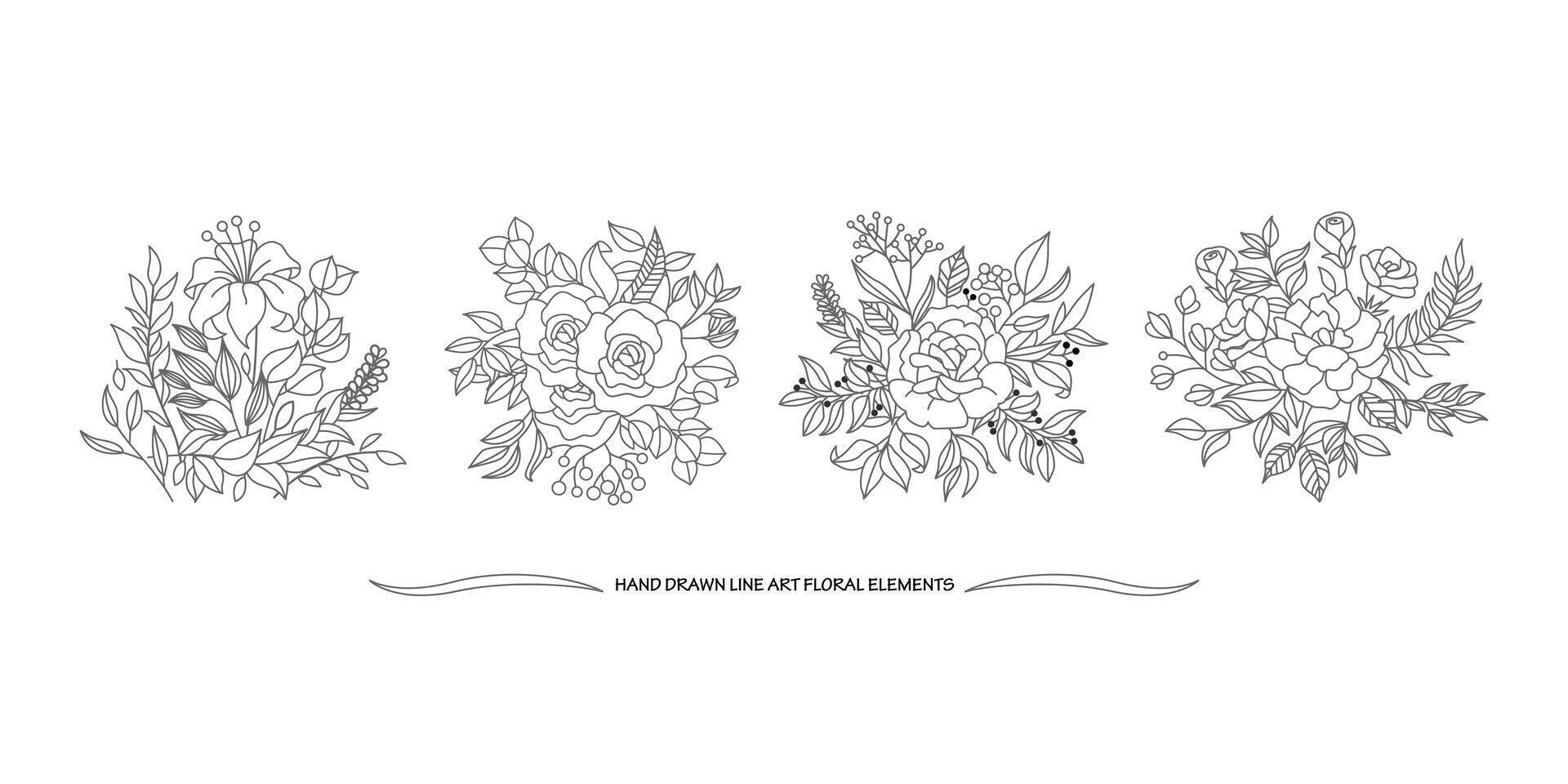 Floral ornamental bouquet rose. Hand drawn isolated object on white background for invitation, birthday. vector