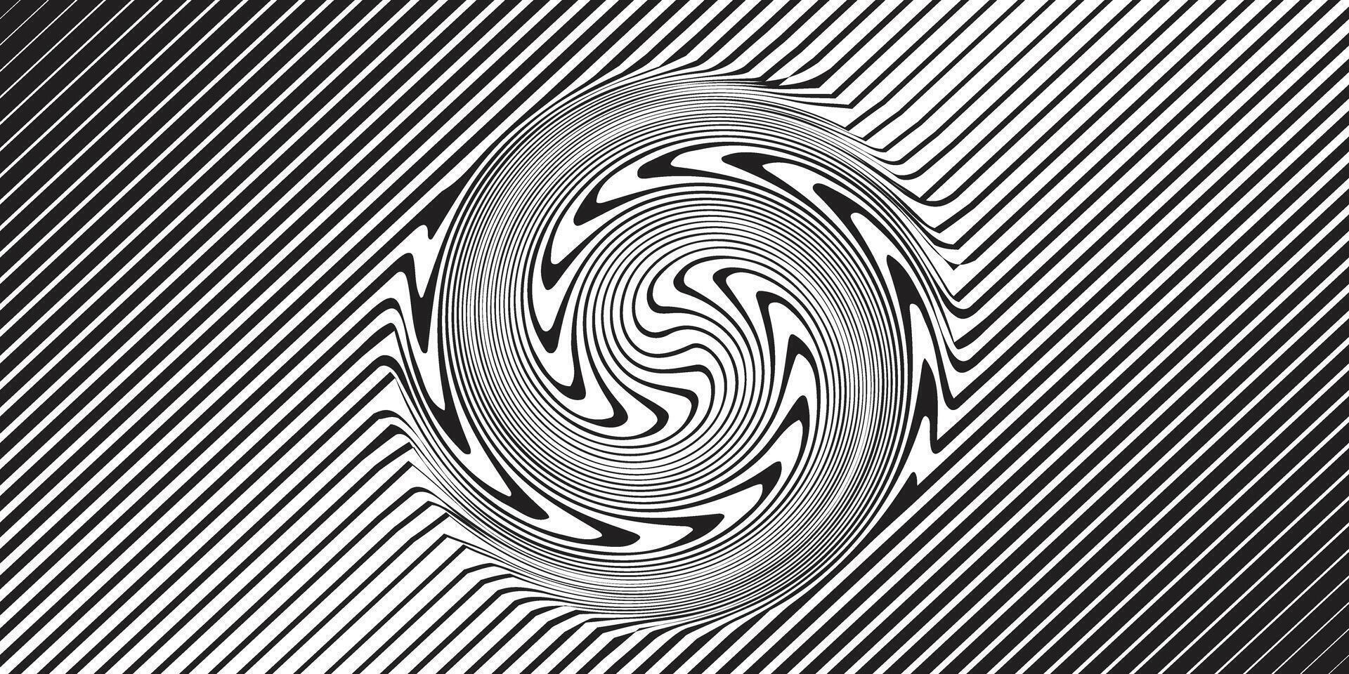 Halftone swirl gradient pattern. Circular pattern stripes in black white. Isolated object on white background. vector