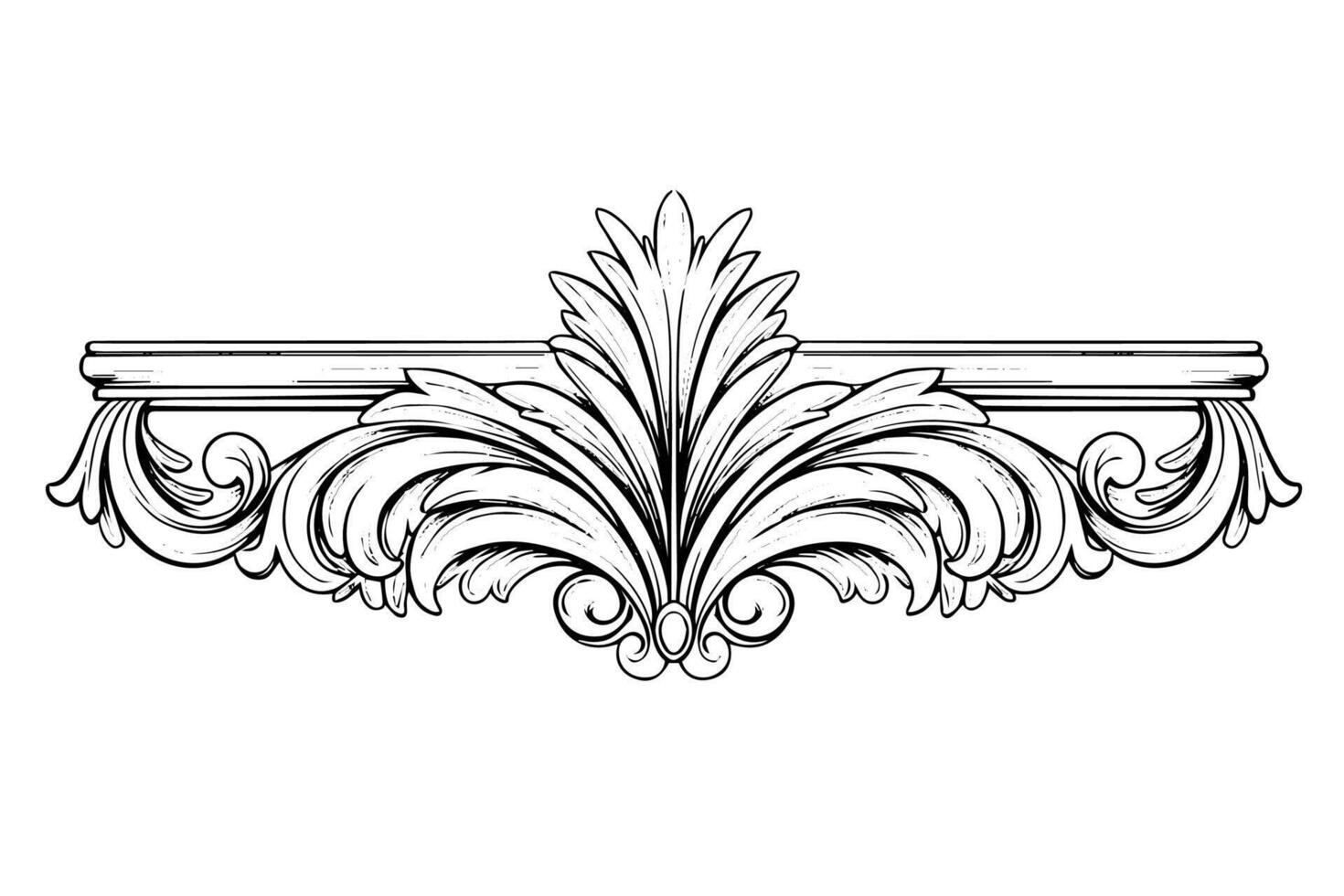 Vintage Baroque Ornamentation Intricate Illustrations of Architectural Stucco Details Element. vector