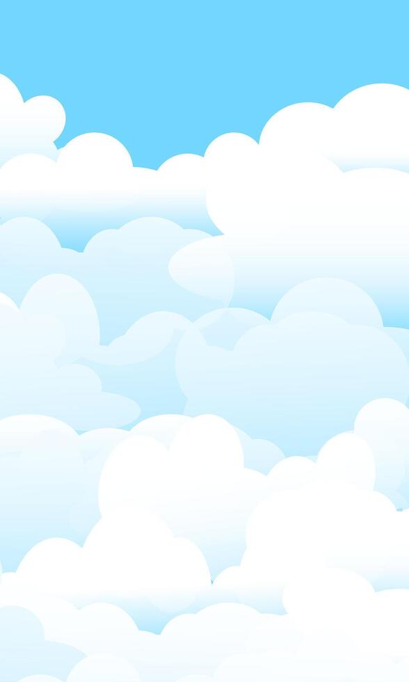 Background of clouds on a blue sky. Vertical blank for poster vector