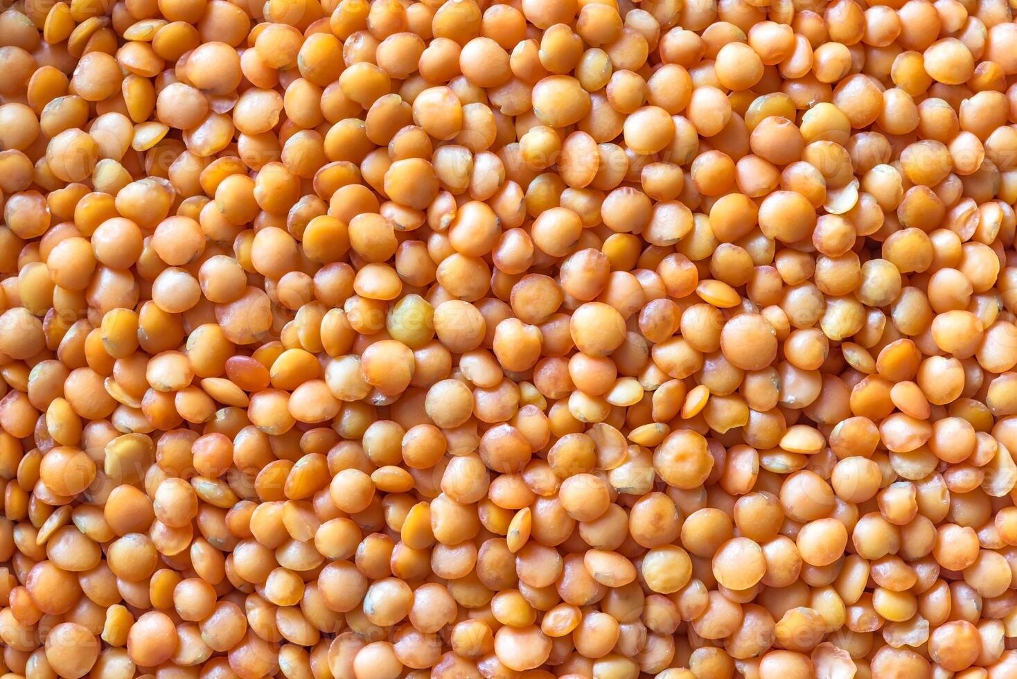 Red lentils top view photo