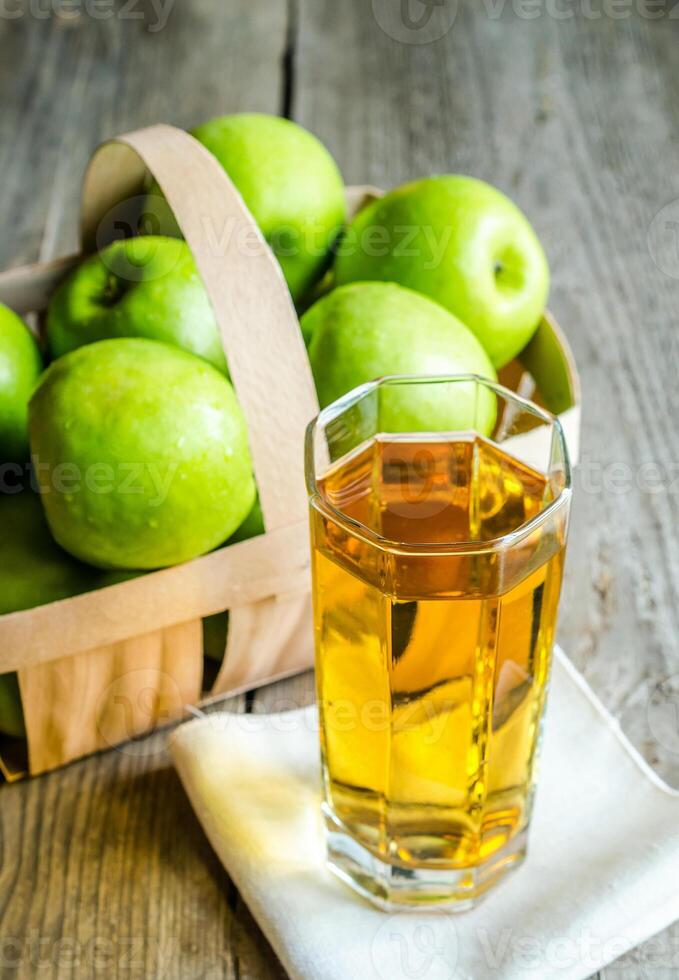 Apple juice with fresh apples photo