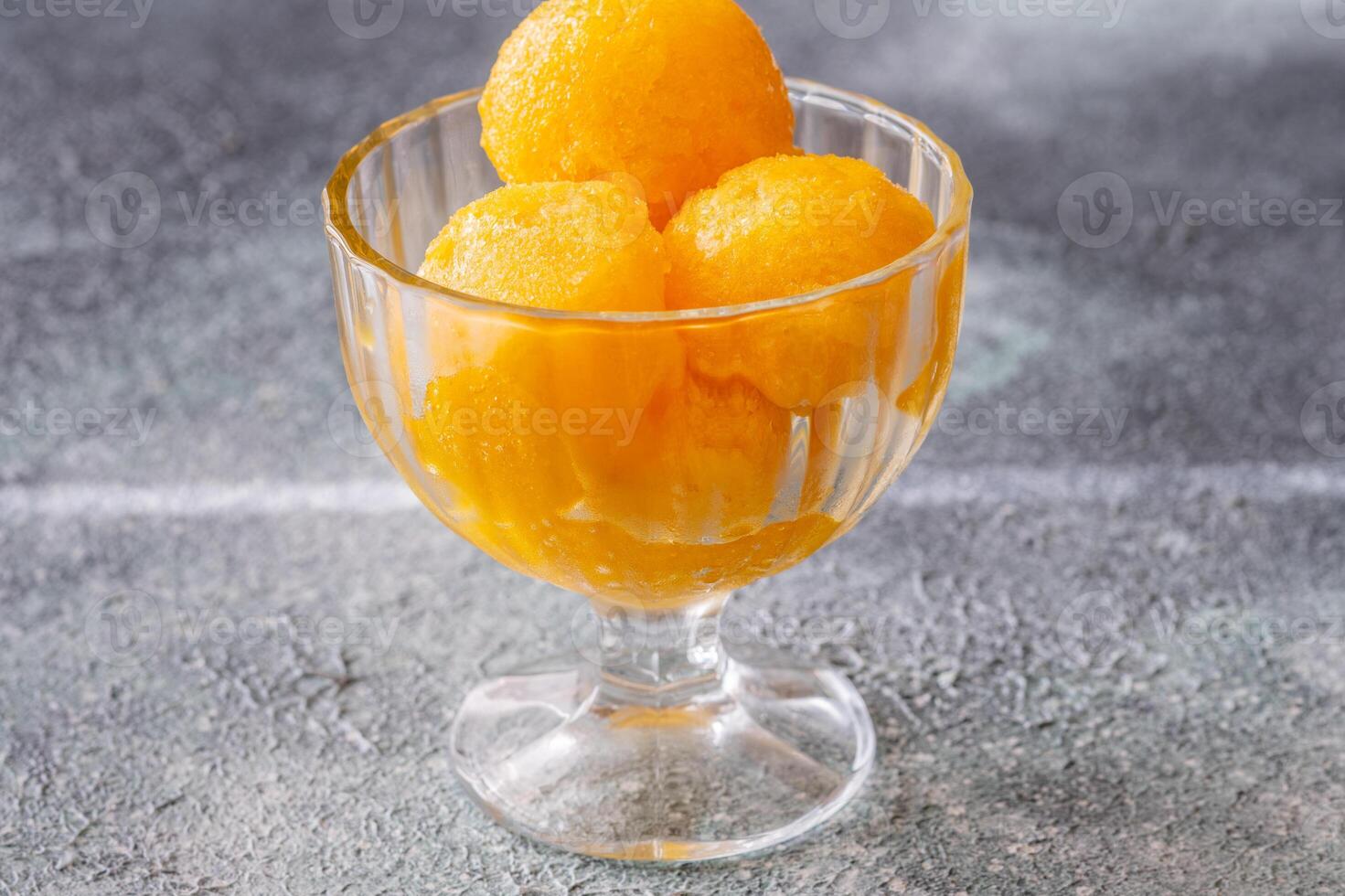 Mango sorbet bowl photo