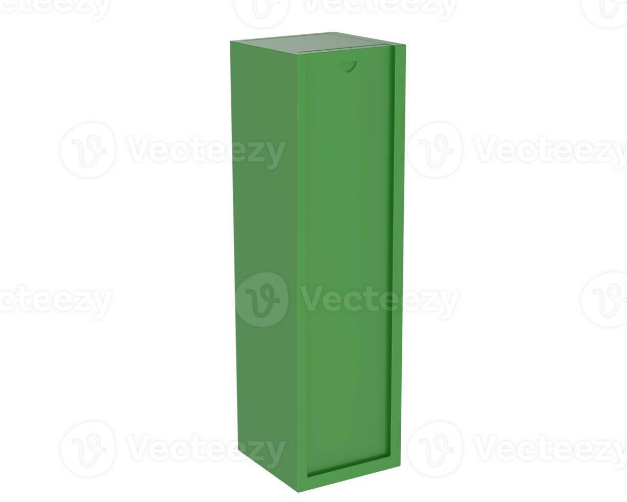 Single wine box isolated on background. 3d rendering - illustration png