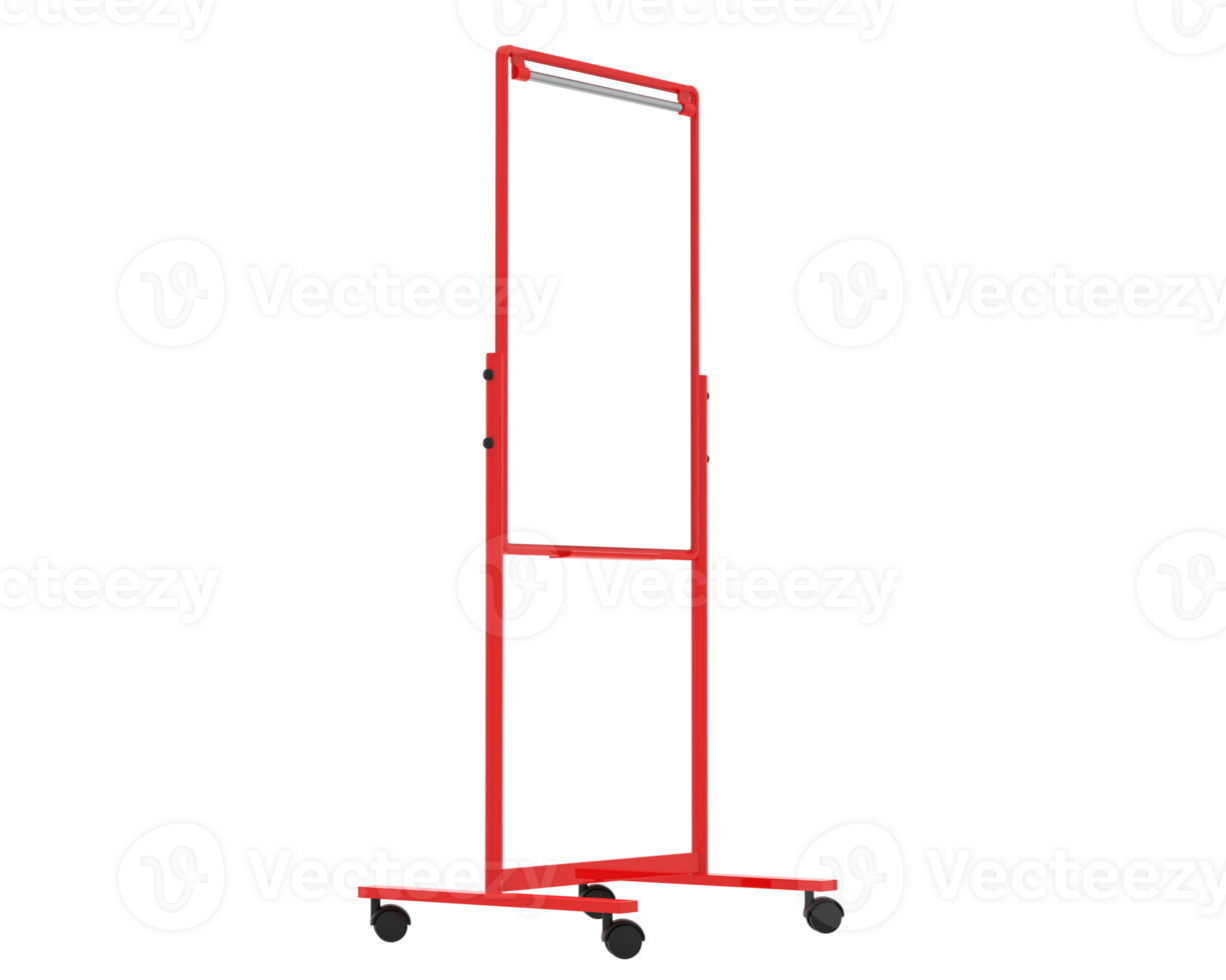 Tall whiteboard isolated on background. 3d rendering - illustration png