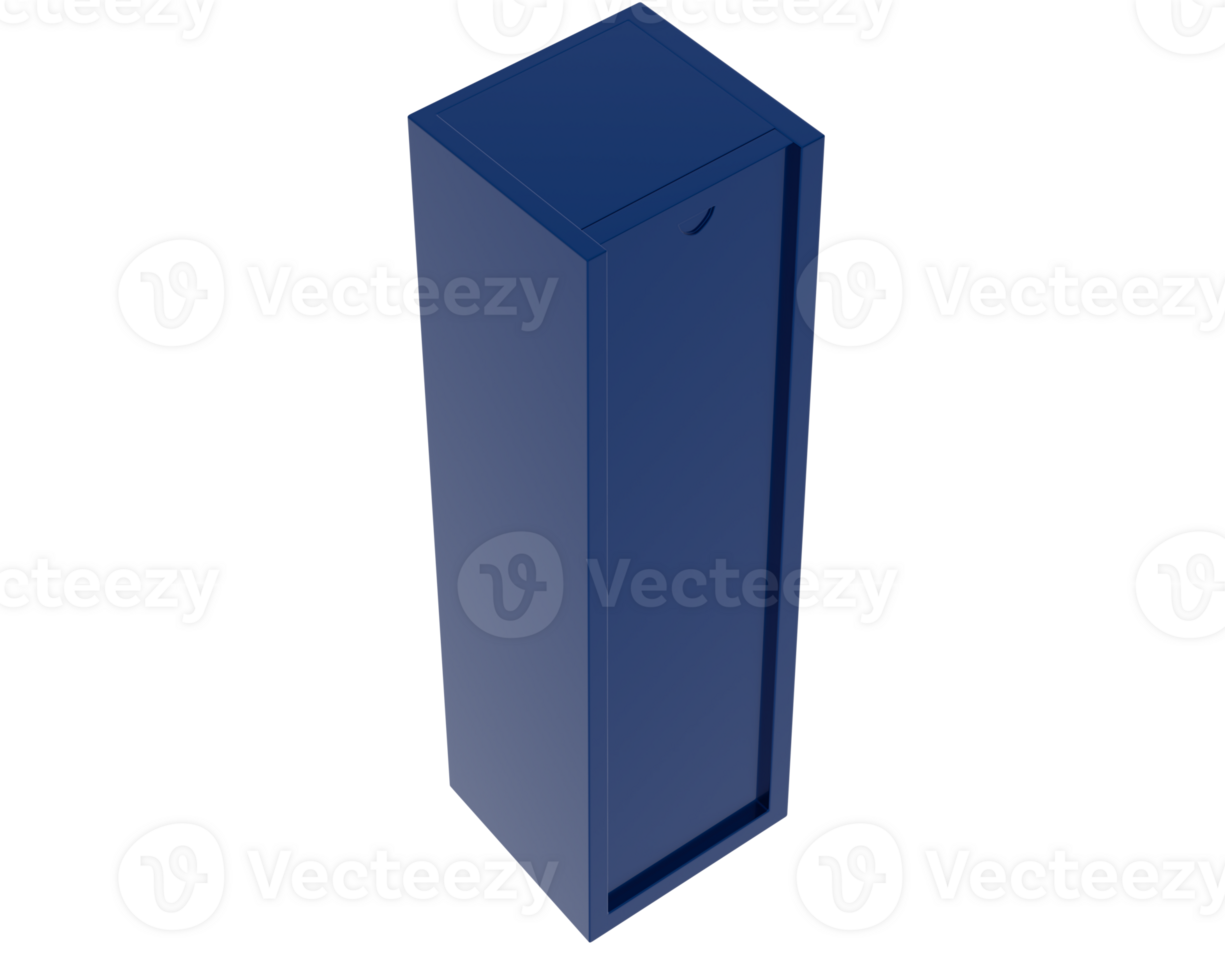 Single wine box isolated on background. 3d rendering - illustration png
