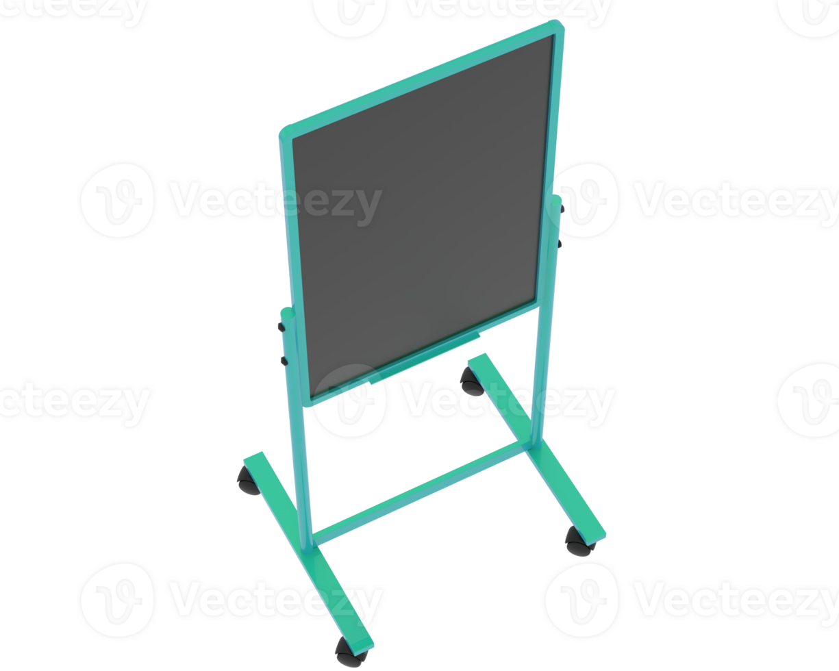 Tall whiteboard isolated on background. 3d rendering - illustration png