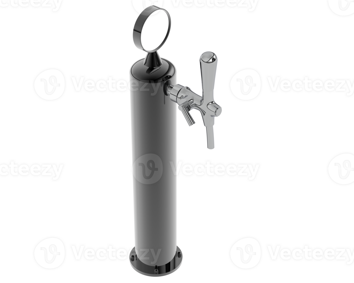 Single beer tap isolated on background. 3d rendering - illustration png