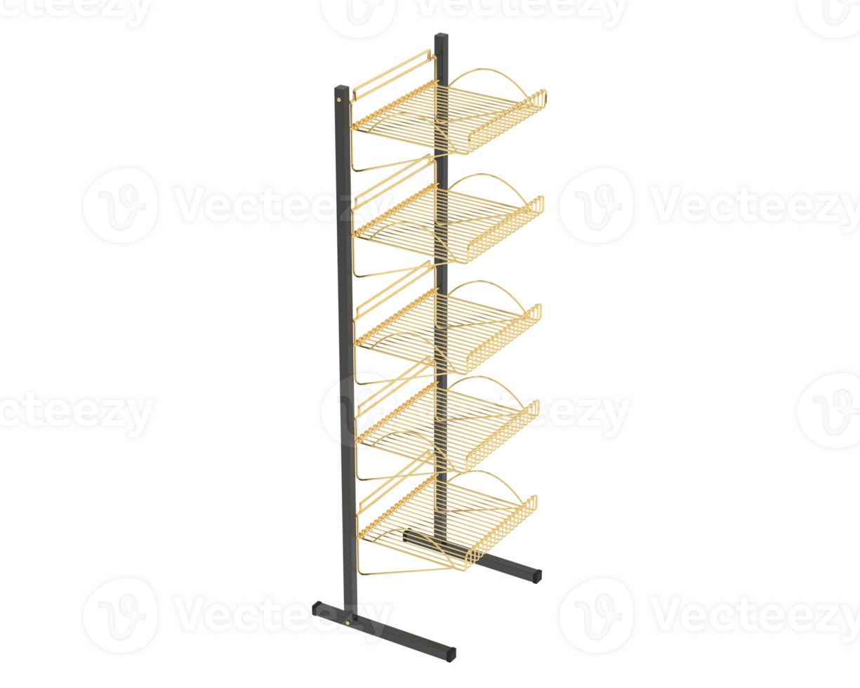 Slat rack display isolated on background. 3d rendering - illustration png