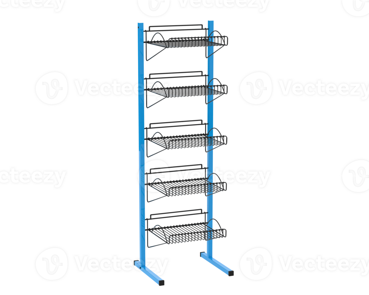 Slat rack display isolated on background. 3d rendering - illustration png