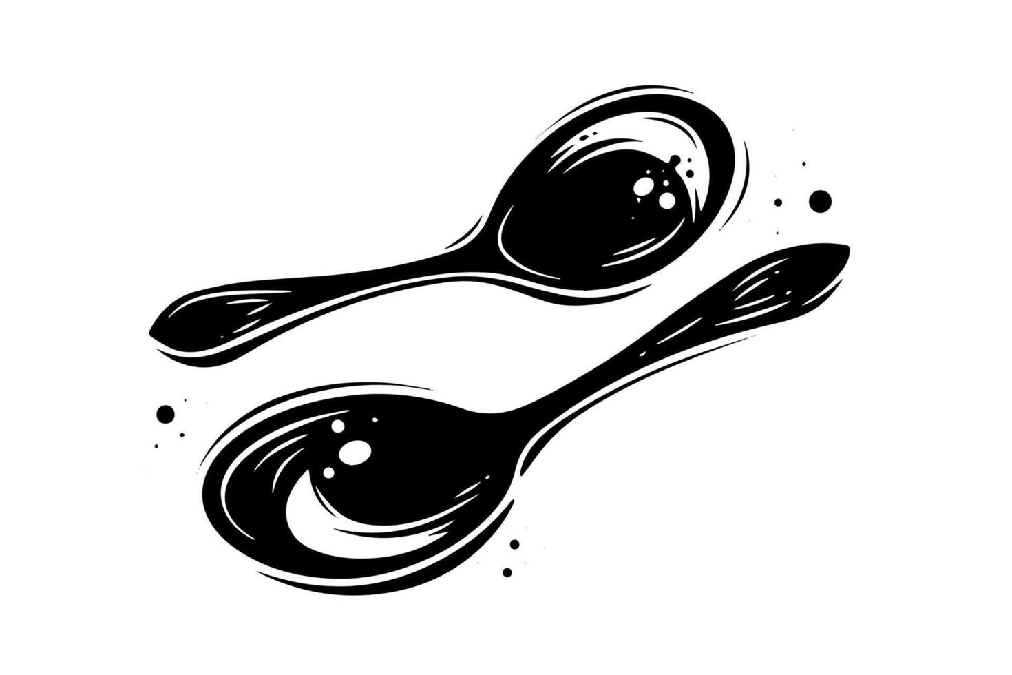Vintage Wooden Spoon Engraved Illustration of Culinary Icon Sketch Element. vector