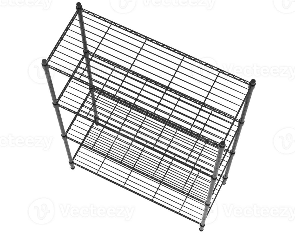 Tiered industrial shelves isolated on background. 3d rendering - illustration png