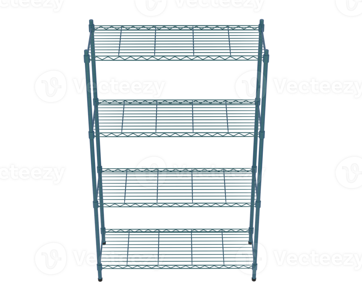 Tiered industrial shelves isolated on background. 3d rendering - illustration png