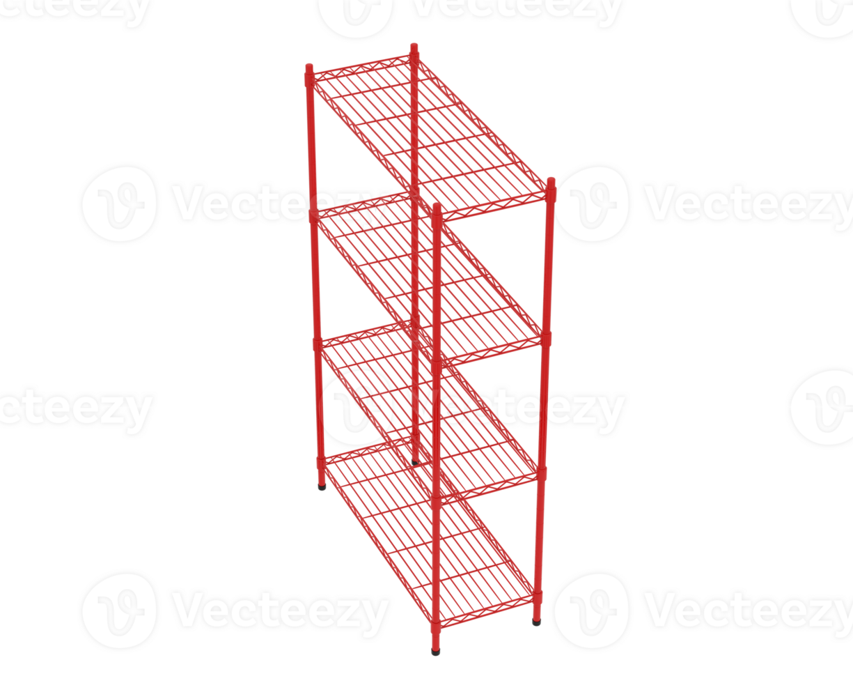 Tiered industrial shelves isolated on background. 3d rendering - illustration png