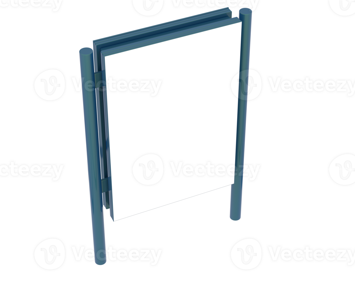 Led single sign isolated on background. 3d rendering - illustration png
