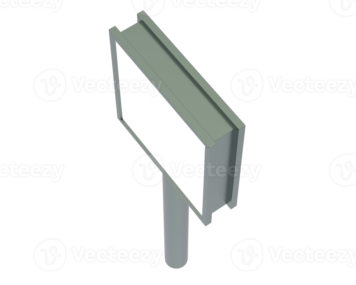 Led single sign isolated on background. 3d rendering - illustration png
