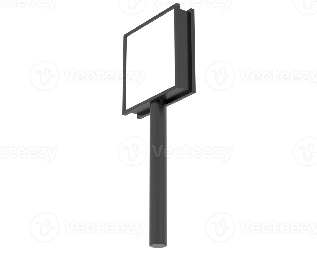 Led single sign isolated on background. 3d rendering - illustration png