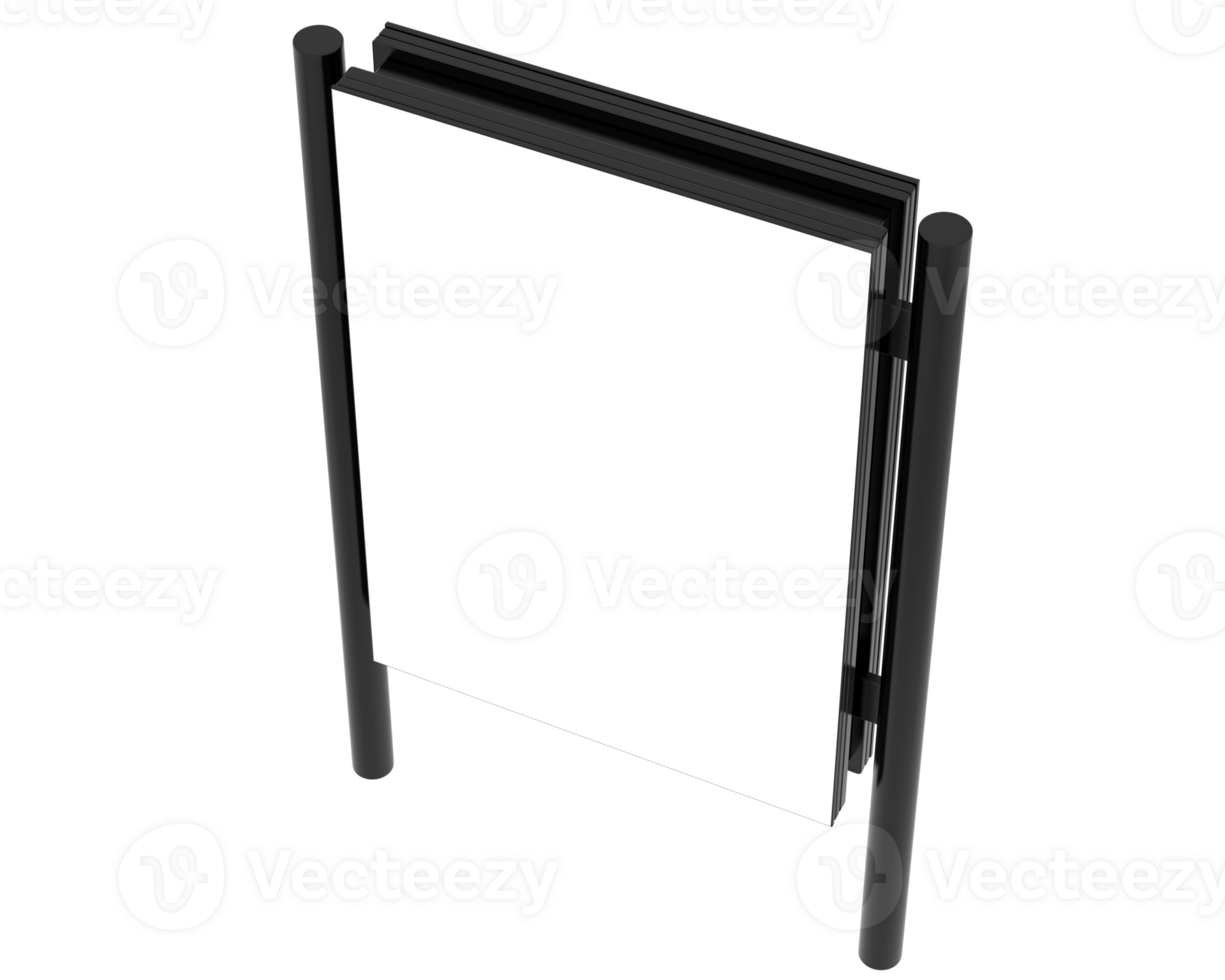 Led single sign isolated on background. 3d rendering - illustration png