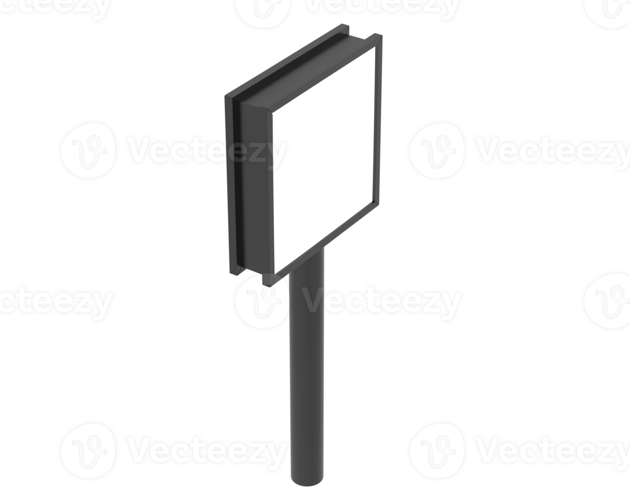 Led single sign isolated on background. 3d rendering - illustration png