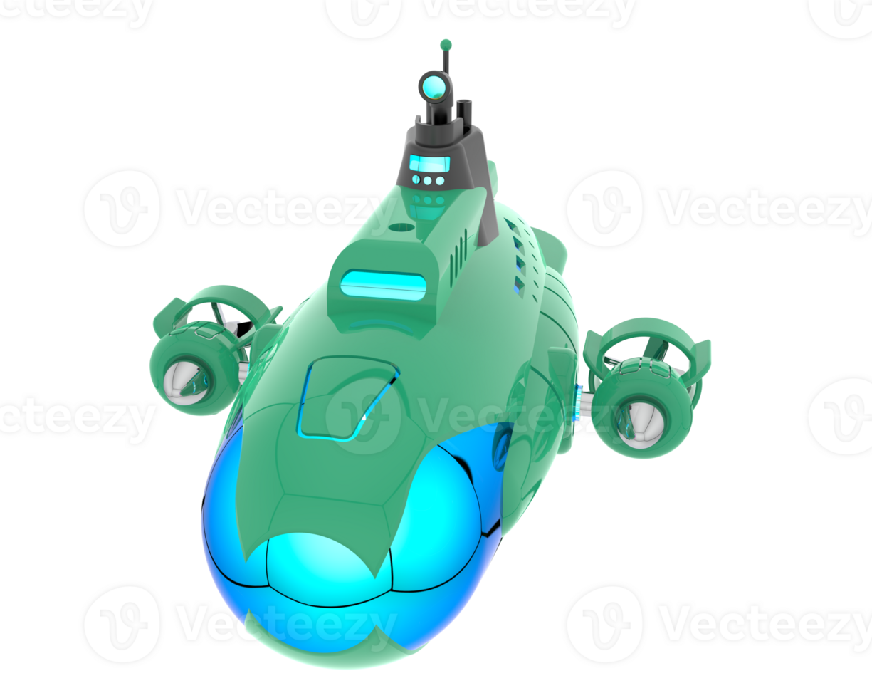 Submarine isolated on background. 3d rendering - illustration png