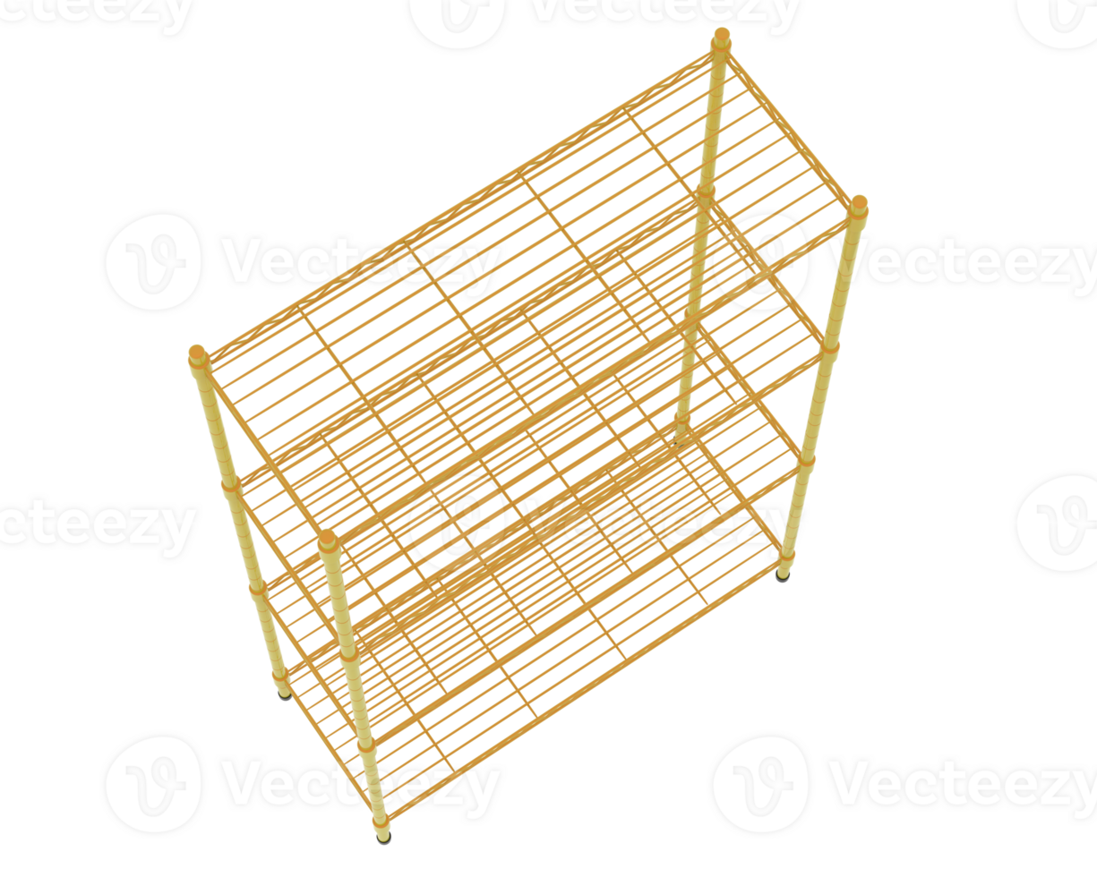Tiered industrial shelves isolated on background. 3d rendering - illustration png