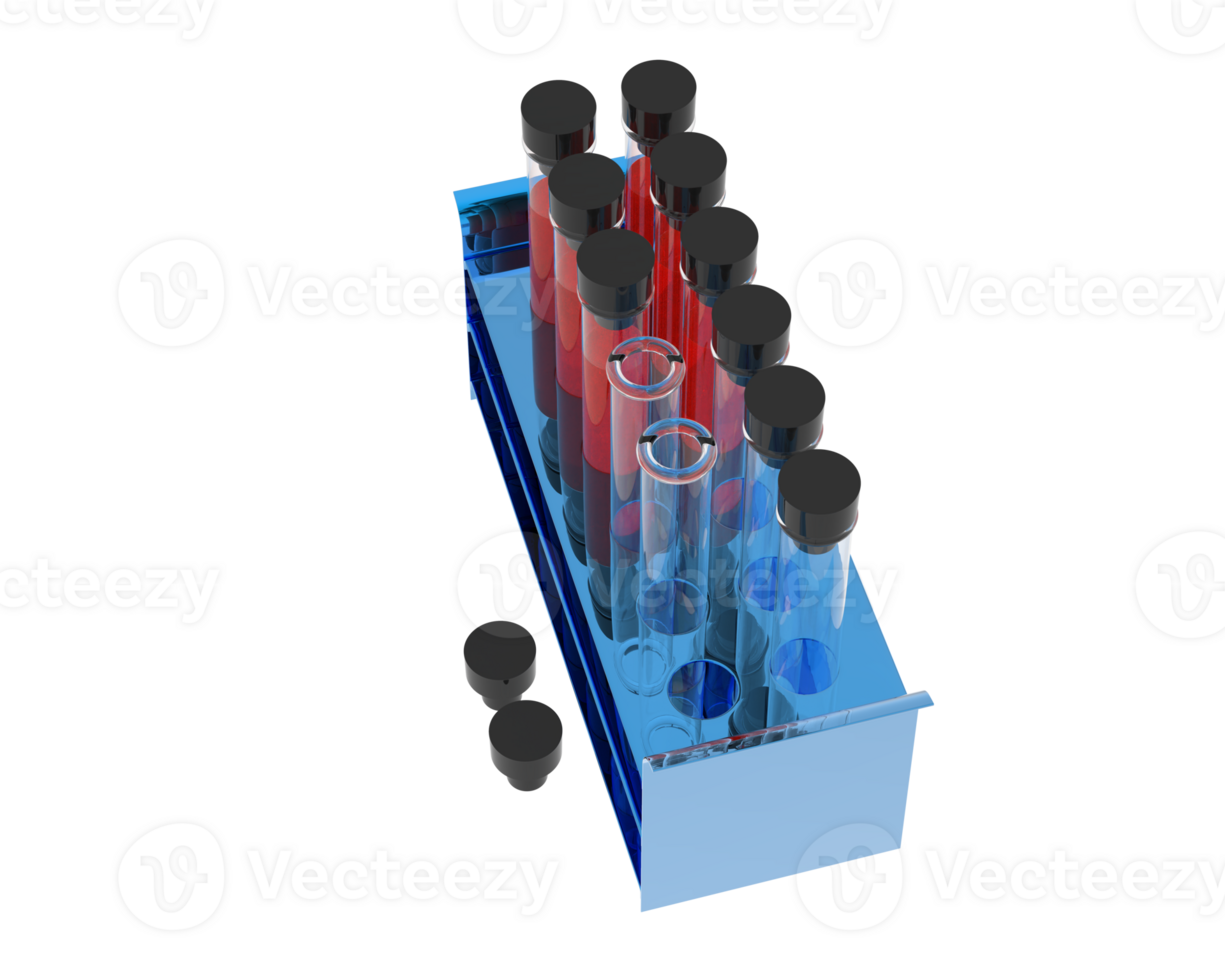 Test blood samples isolated on background. 3d rendering - illustration png