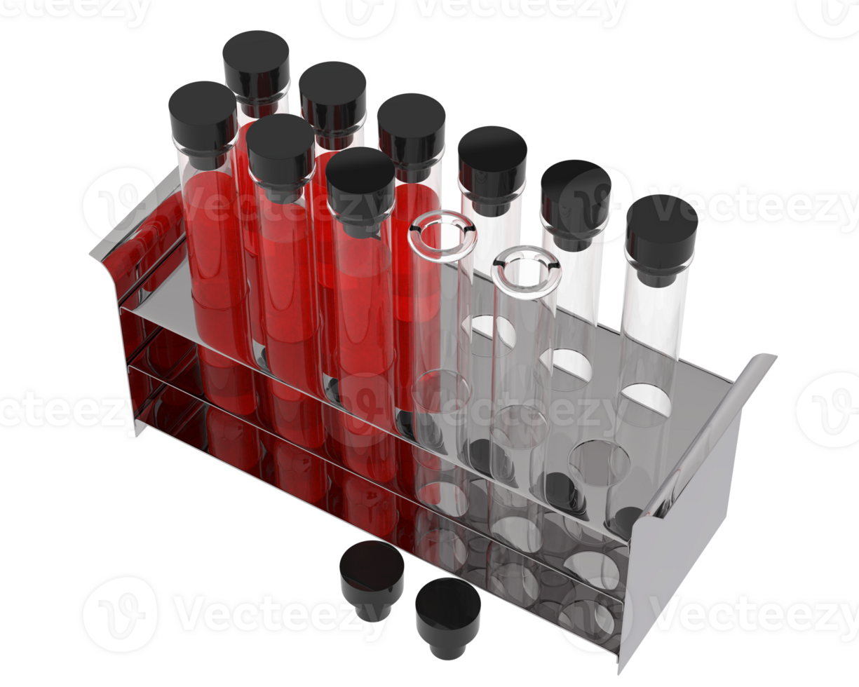 Test blood samples isolated on background. 3d rendering - illustration png