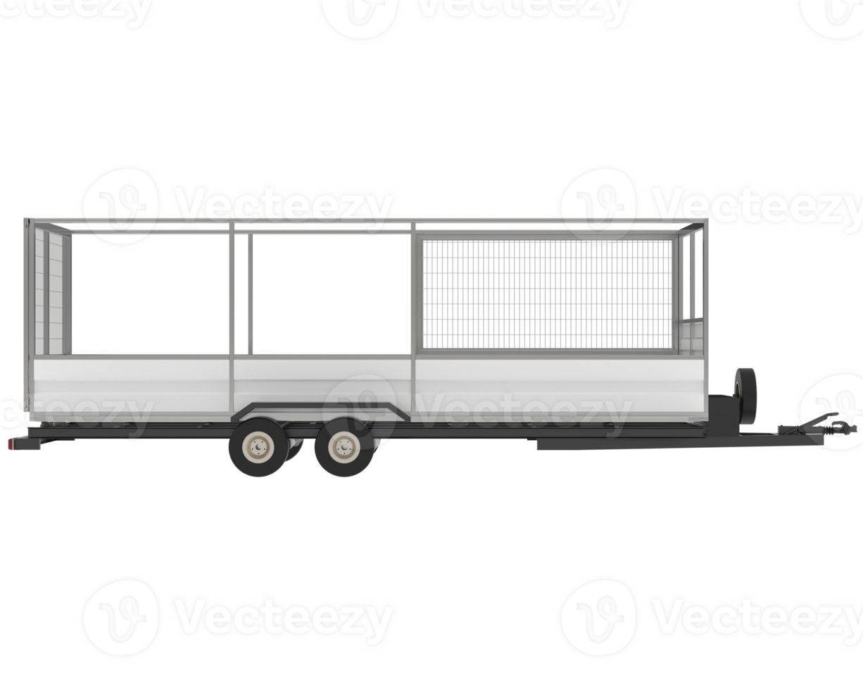 Cage trailer isolated on background. 3d rendering - illustration png