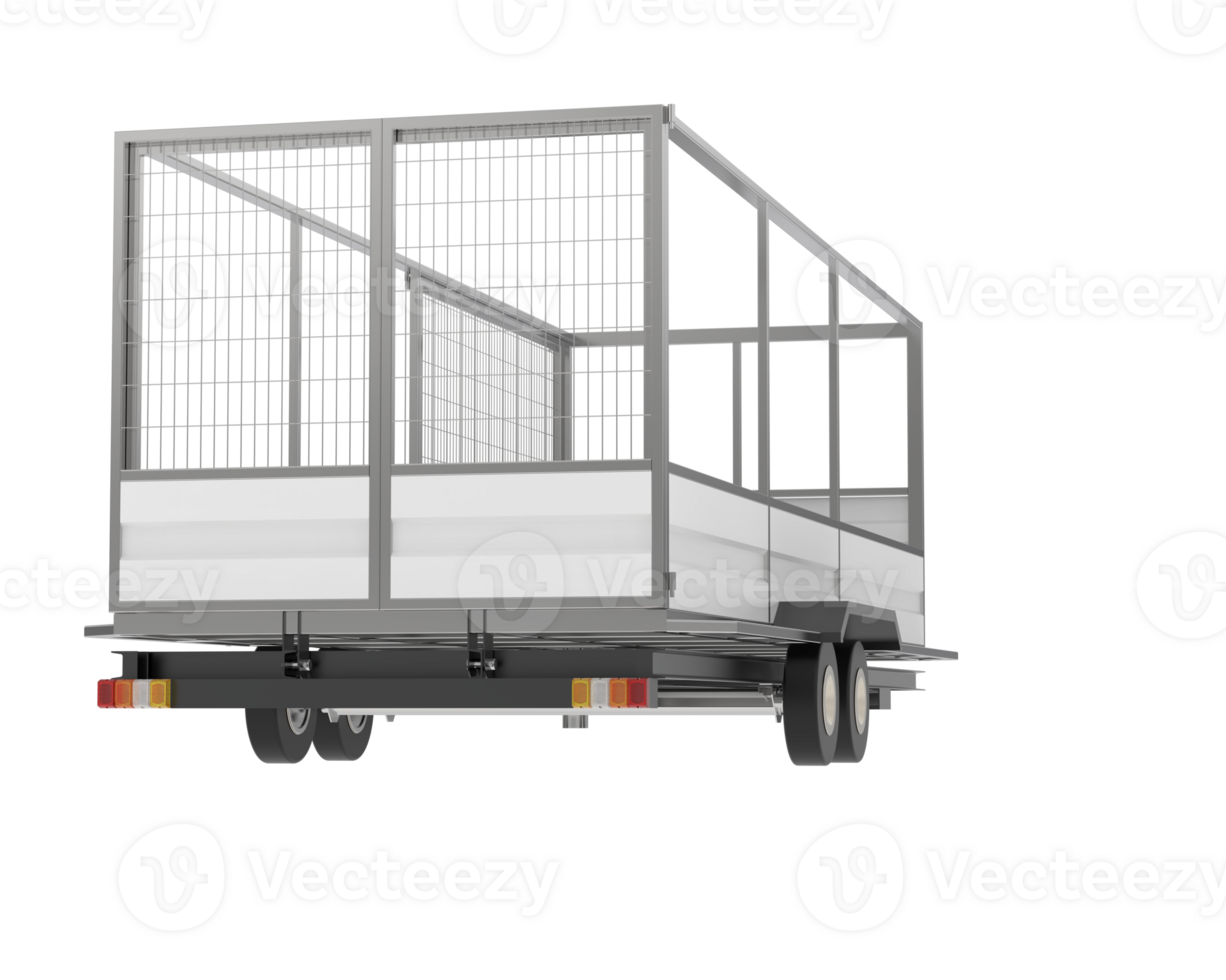 Cage trailer isolated on background. 3d rendering - illustration png