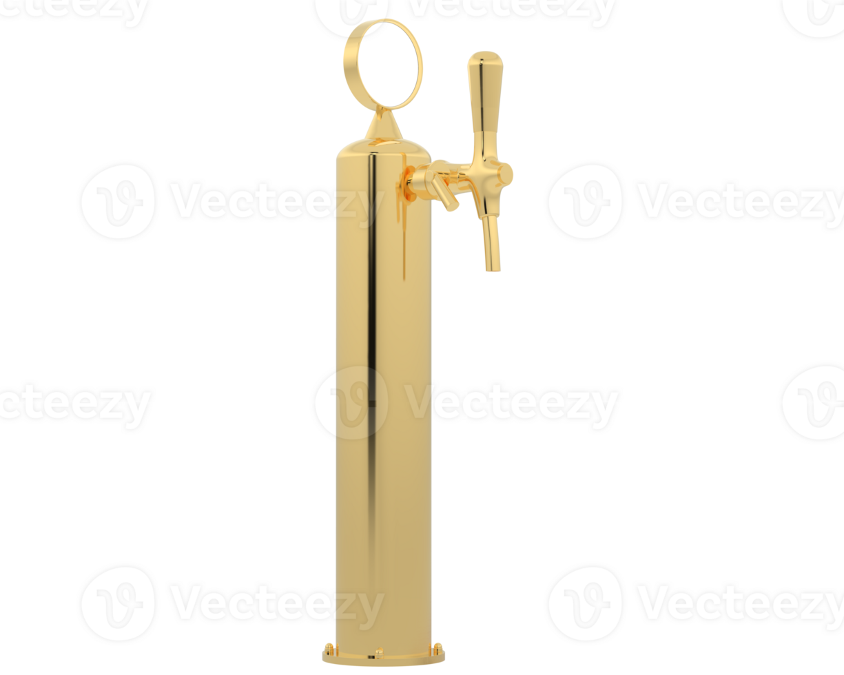 Single beer tap isolated on background. 3d rendering - illustration png