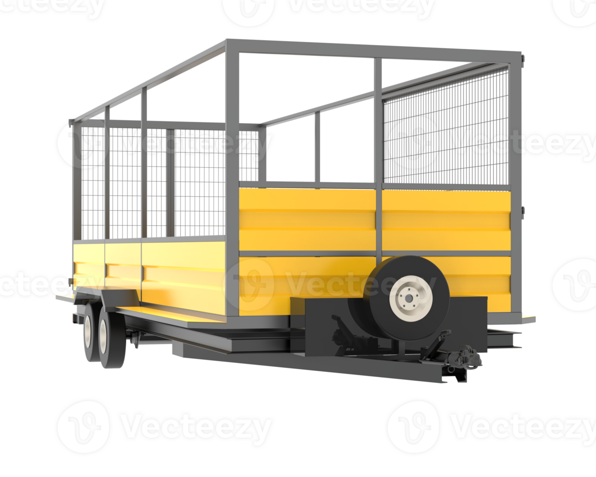 Cage trailer isolated on background. 3d rendering - illustration png
