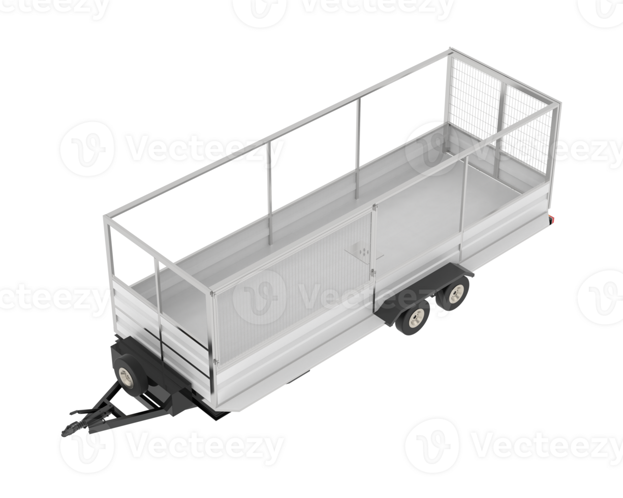 Cage trailer isolated on background. 3d rendering - illustration png