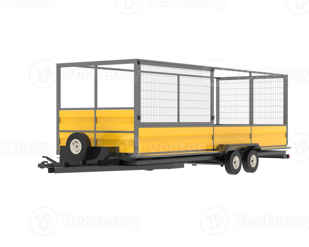 Cage trailer isolated on background. 3d rendering - illustration png
