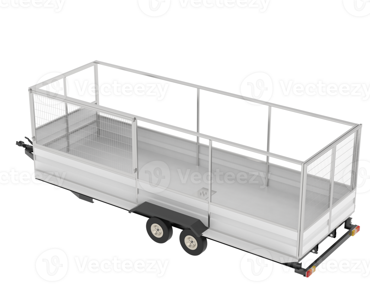 Cage trailer isolated on background. 3d rendering - illustration png
