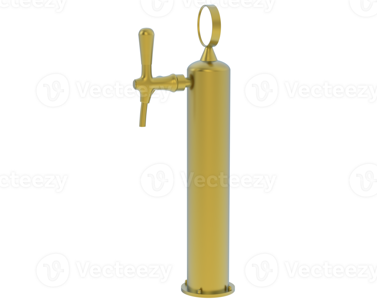Single beer tap isolated on background. 3d rendering - illustration png