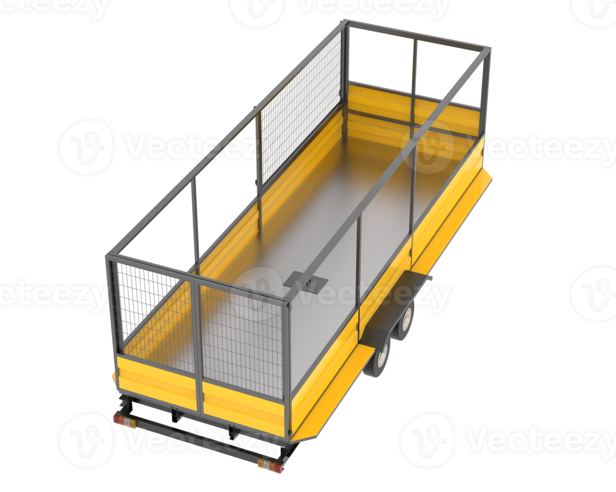 Cage trailer isolated on background. 3d rendering - illustration png